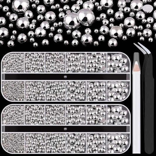BELLEBOOST front packaging showing two boxes of silver pearls with tools, convenient storage