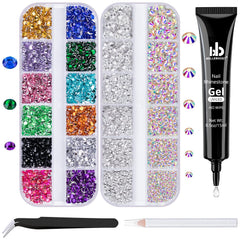BELLEBOOST front packaging showing complete rhinestone kit and tools for easy setup