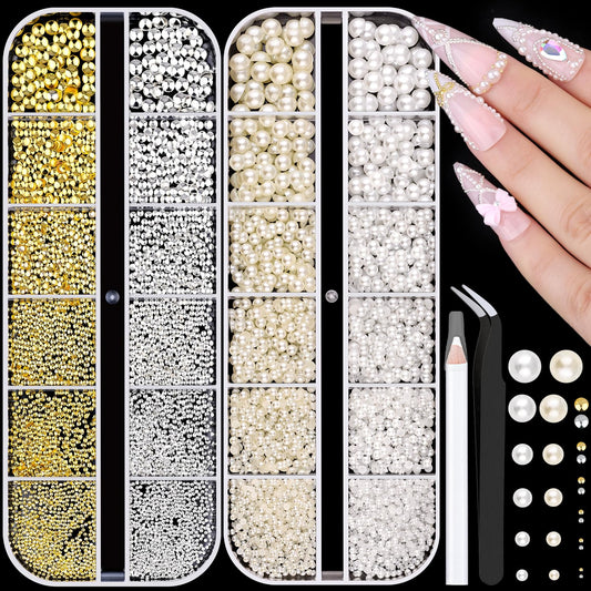 BELLEBOOST front packaging showing full 7500pcs nail charms kit and included tools