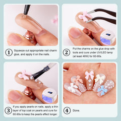 BELLEBOOST 15ml no-wipe glue tube with tweezer and wax pencil for precise placement