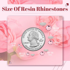 BELLEBOOST gems in hand illustrating 3mm size and scale for precise design planning