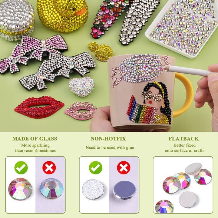 BELLEBOOST rhinestones applied on nails creating a dazzling manicure accent