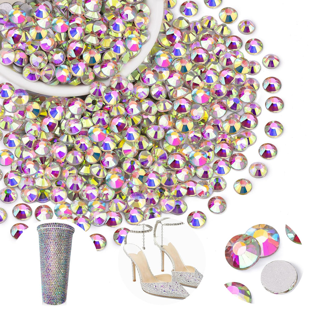 BELLEBOOST crafting table with gems, glue and tools demonstrating project ideas