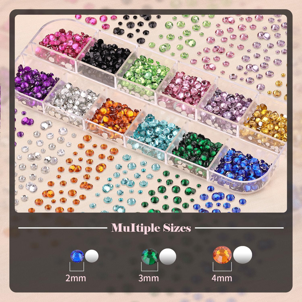 BELLEBOOST mixed-color flat-back rhinestones top view offering creative color variety