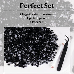 BELLEBOOST rhinestones applied to nails demonstrating tiny black accents and lasting detail
