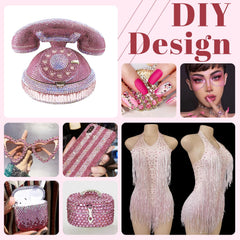 BELLEBOOST 3mm rhinestones applied on nails showcasing neat, lasting nail decoration