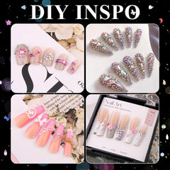 BELLEBOOST finished nail design on hand showcasing how charms enhance manicures