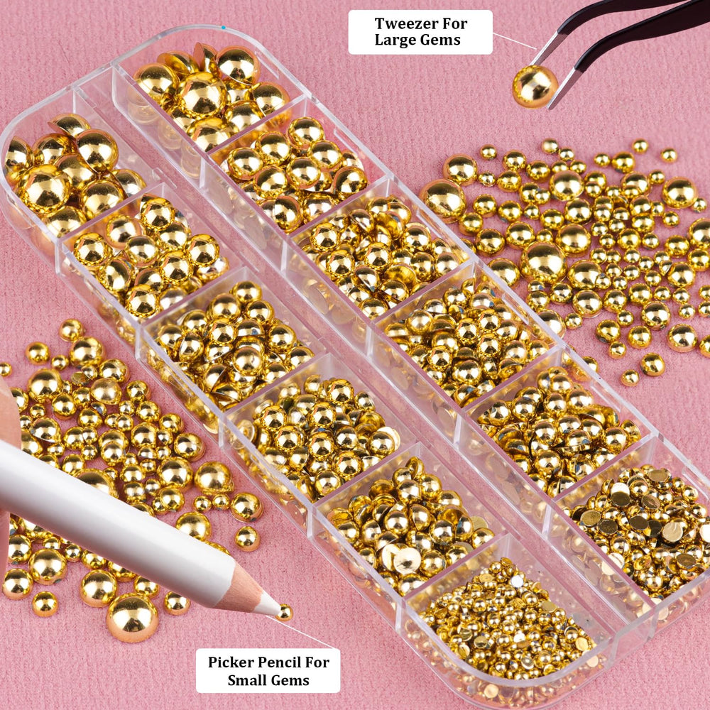 BELLEBOOST array of pearls from 2mm to 8mm showcasing size variety for varied nail designs