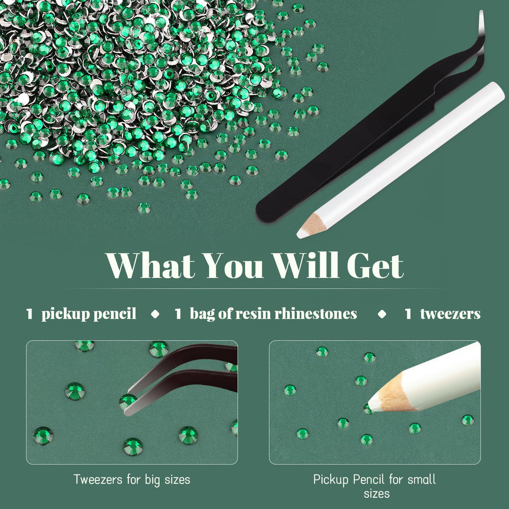 BELLEBOOST spread of dark green gems on black background showcasing color depth and sparkle