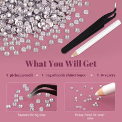 BELLEBOOST scattered clear gems on craft table, ready for large DIY projects