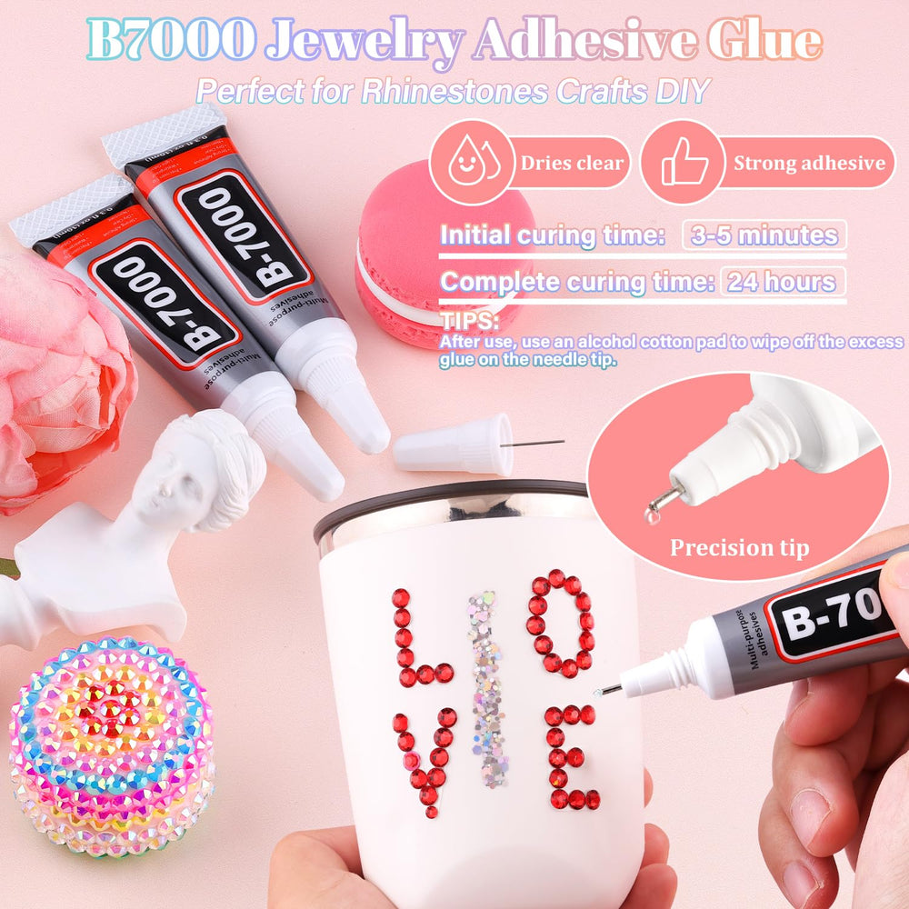 BELLEBOOST three B7000 glue tubes with needle tips, clean targeted application