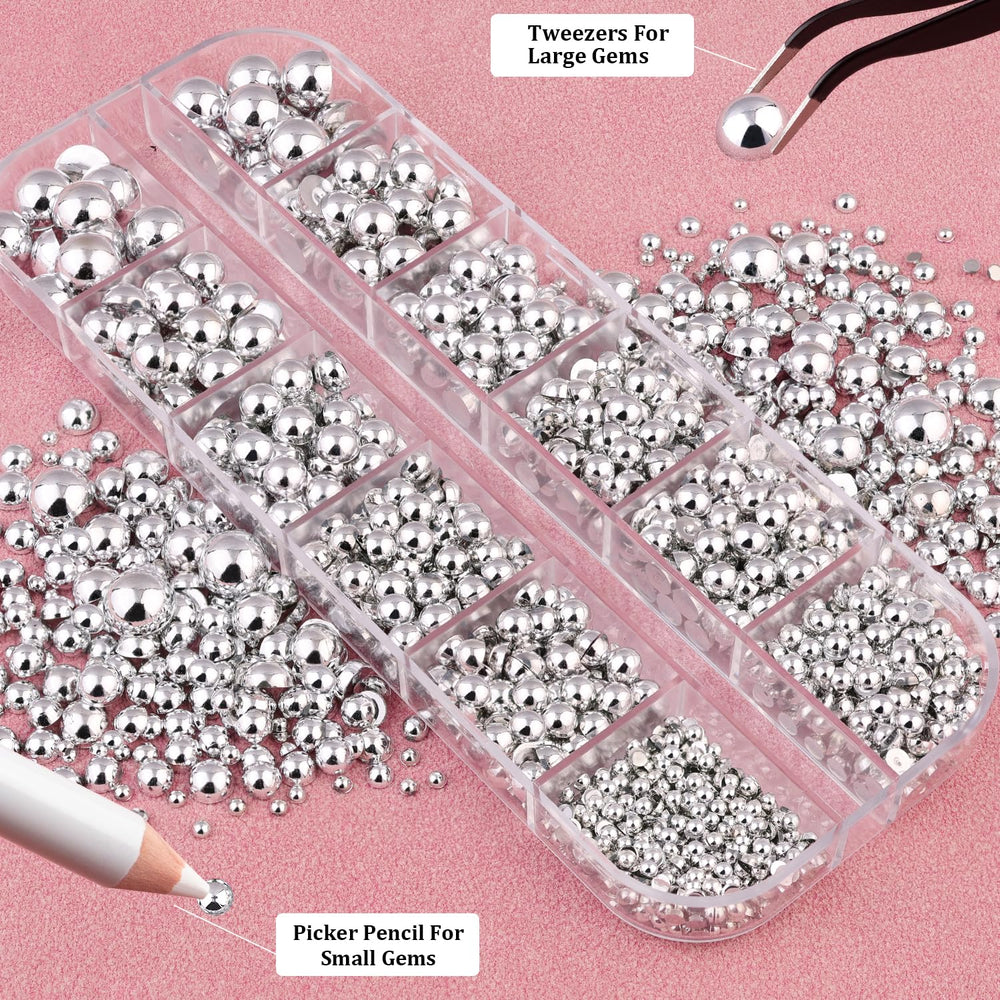 BELLEBOOST picker pencil and tweezers displayed for precise pearl placement
