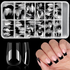 Bellelfin front packaging showing 120PCS black French tips and benefits
