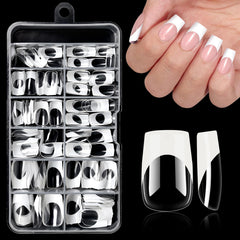 Bellelfin front packaging showing 120 white French tip nails and organized compartments for quick selection