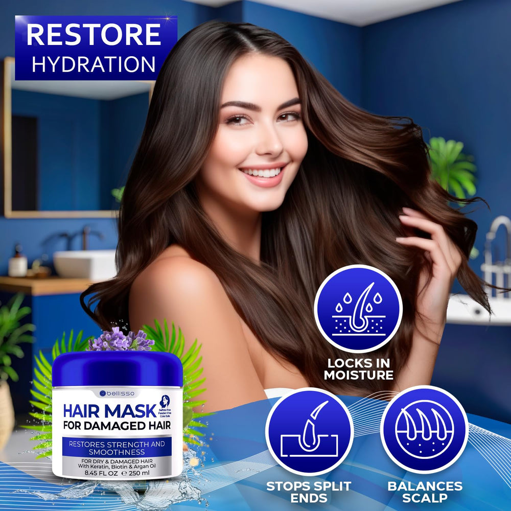 BELLISSO woman applying mask in shower demonstrating easy in-shower use