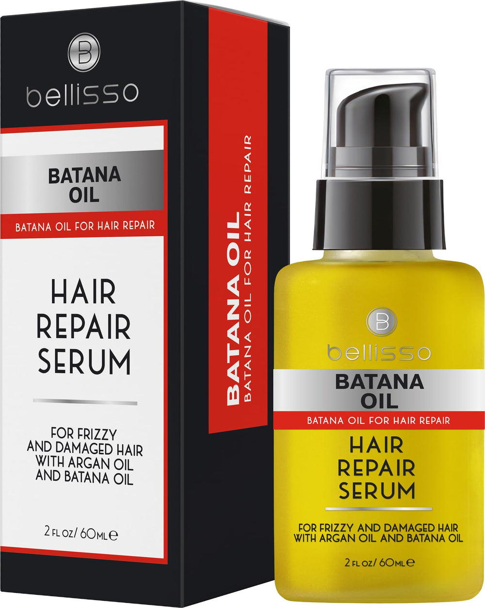BELLISSO front packaging showing bottle and brand, promotes easy identification and trust