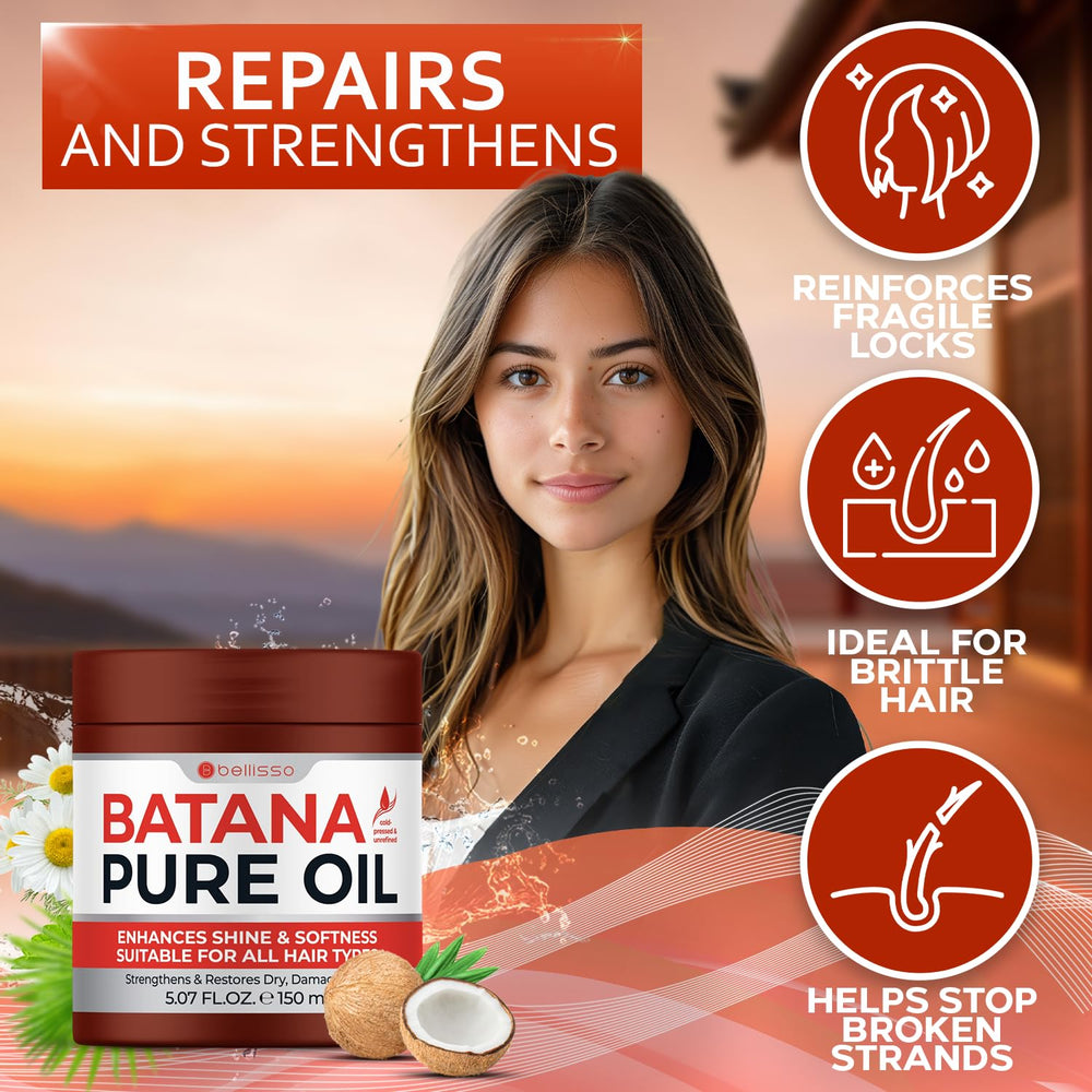 BELLISSO batana oil dispensed in hands for easy application benefit
