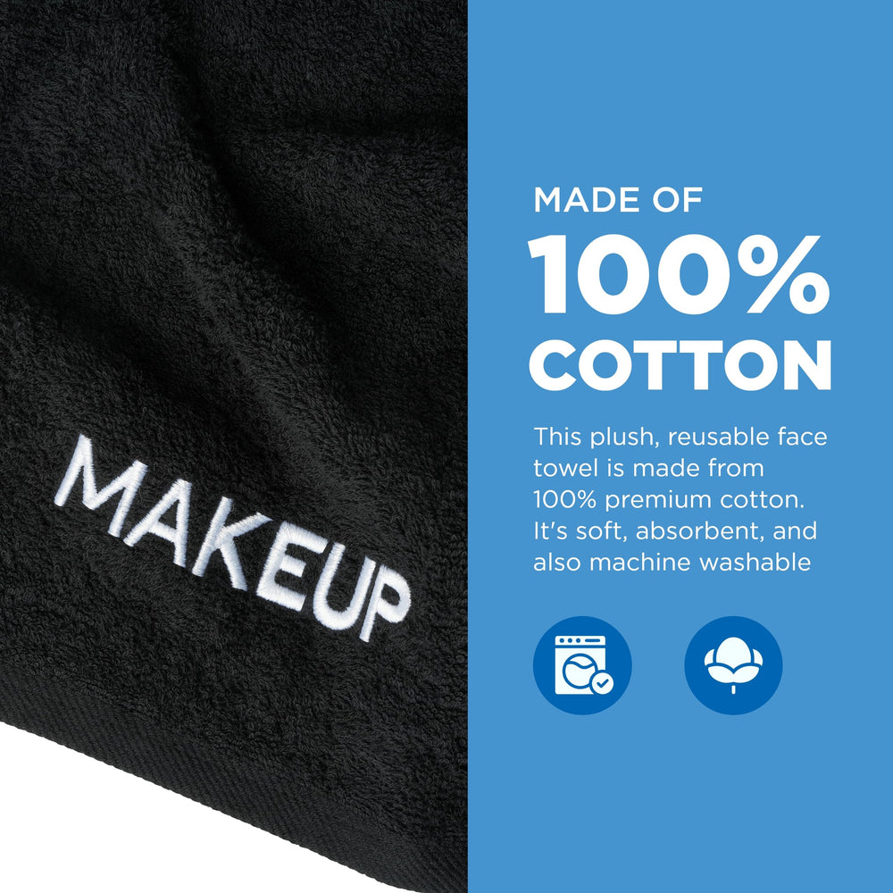 BEN KAUFMAN towel held in hand showing 13x13 size and convenience