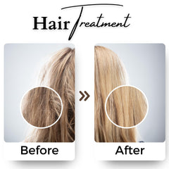 benatu before and after smoothing comparison showing reduced frizz and added shine