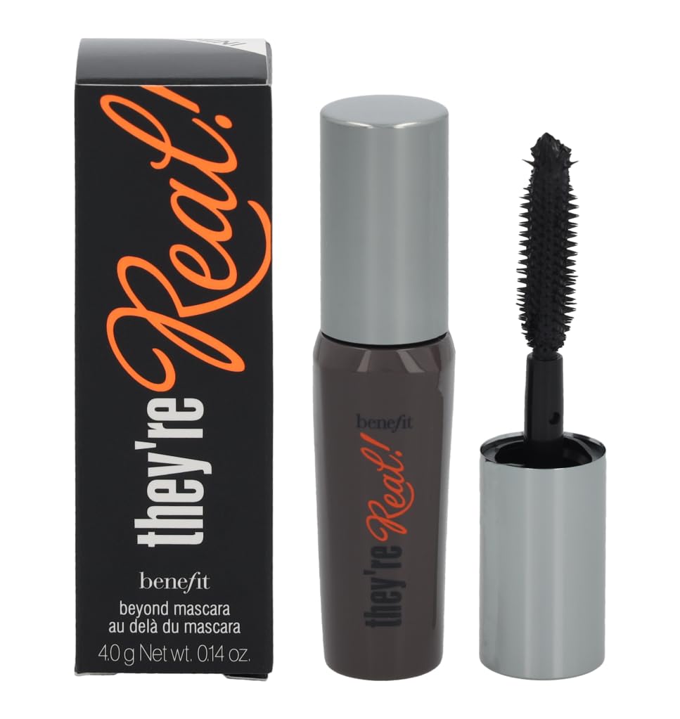 Benefit They're Real! front packaging showing compact travel tube benefit for portability