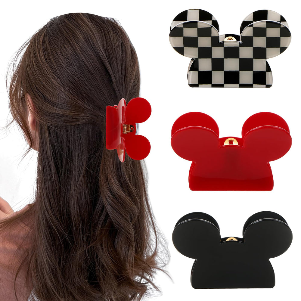 BENOSPACE front view of three mouse-head clips showing fashion look and secure hold