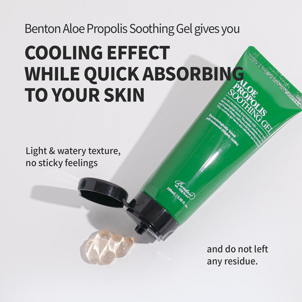 BENTON gel smoothed on hand showing lightweight hydration benefit
