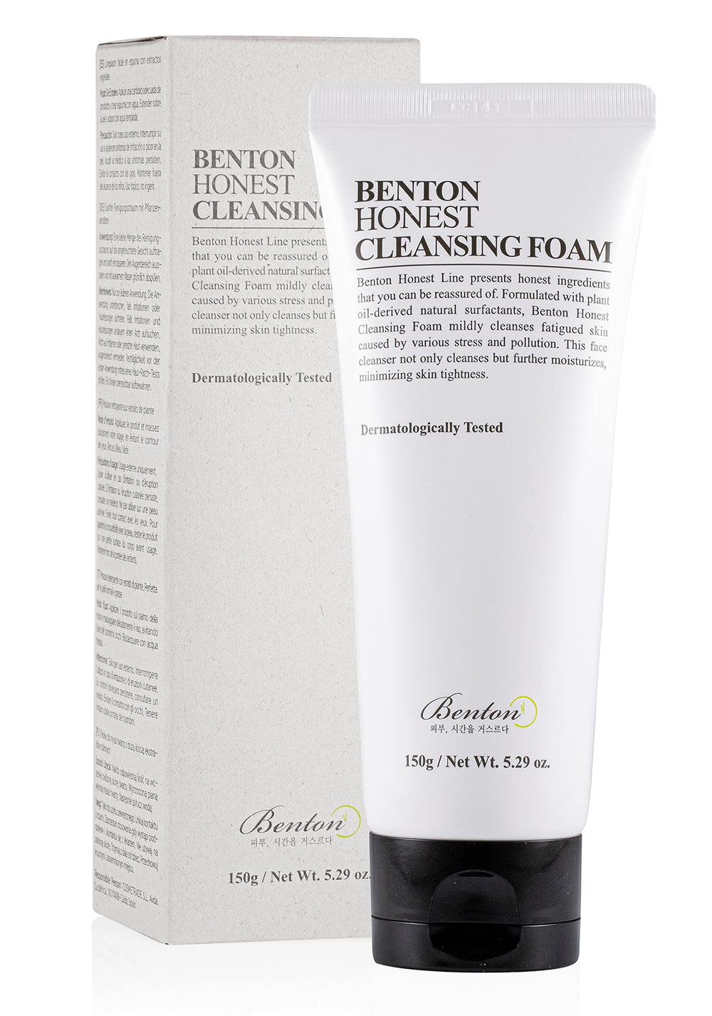 BENTON front tube view showing label and 150g size, clear ingredient benefit