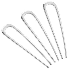 BEoffer front view of three silver pins showing clean polished finish and ready-to-wear benefit
