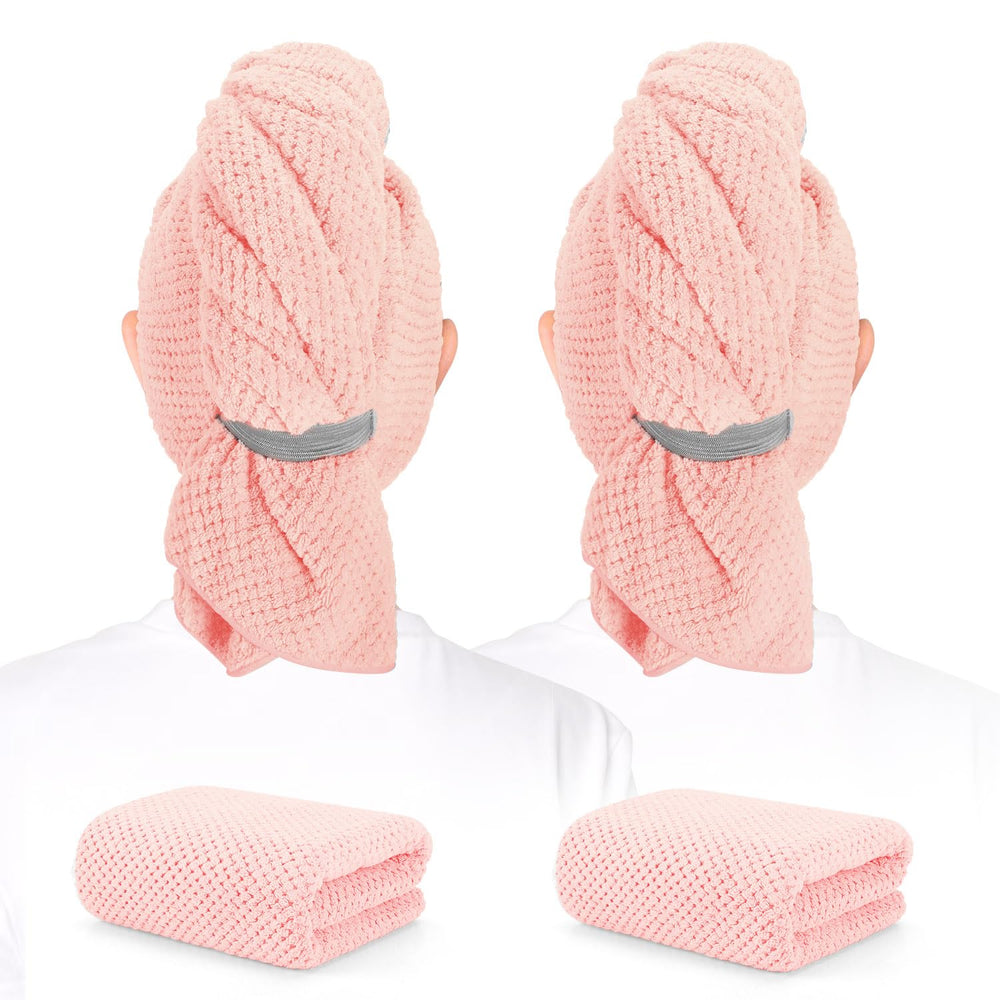 BEoffer front view of 2-pack towels shows value and speedy drying benefit