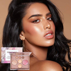 BERALLOYE model applying highlighter and blush for natural glow and polished contour