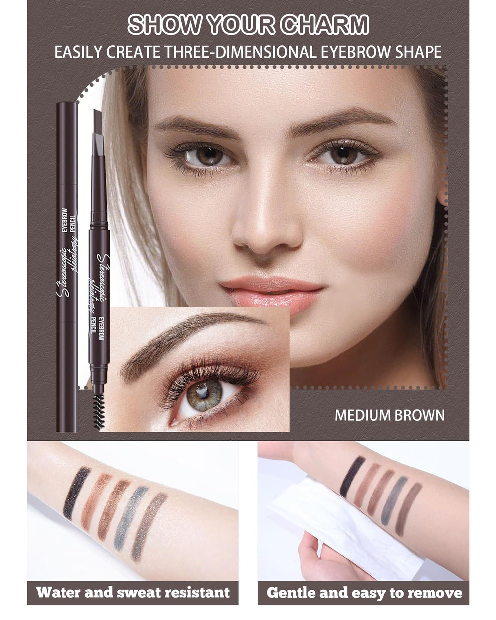 Berinist color swatch medium brown showing true-to-tone pigmentation