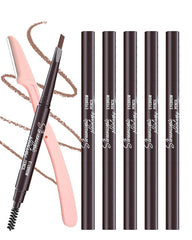 Berinist front packaging showing six light brown waterproof pencils and razor for convenient use