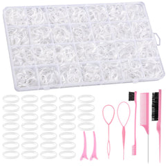 BESARME front packaging showing 1500 clear bands and included tools for organized storage