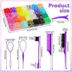 BESARME clear organizer box open with sorted colorful mini hair bands for tidy storage