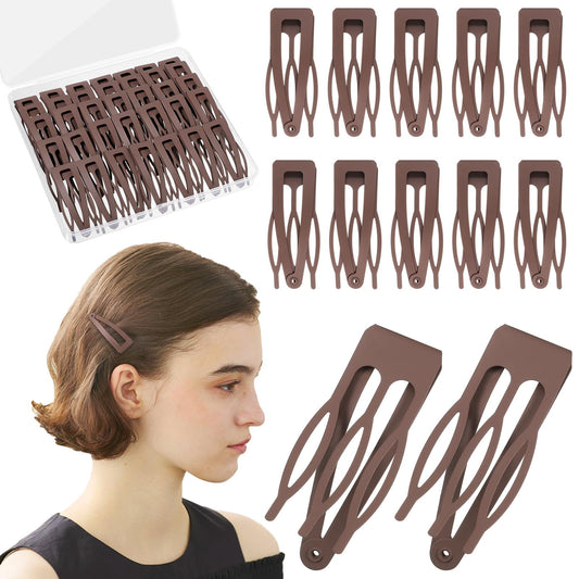 BESARME front view of 36 brown snap clips in box, organized and travel-ready