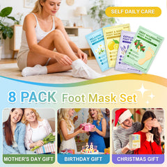 BESNEL foot mask used in a home spa setup conveying relaxing self-care