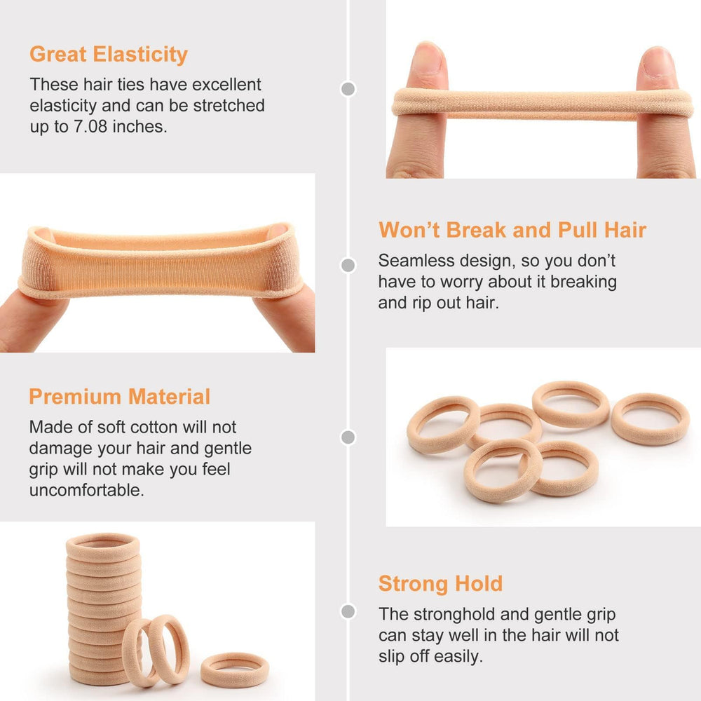 Bessrung on a blonde ponytail showing secure hold and discreet look benefit