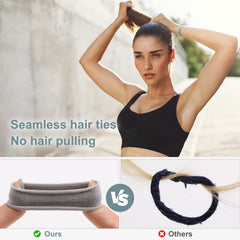 Bessrung ties stretched to show elasticity and strong hold ideal for thick hair