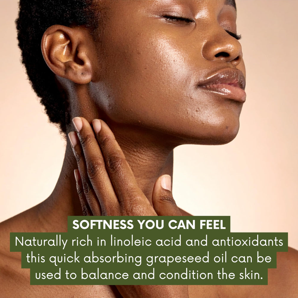 Best of Nature grapeseed oil drop on skin showing lightweight texture