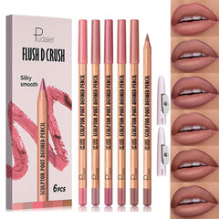 BestLand front view showing six rosy-nude liners for quick shade selection and convenience