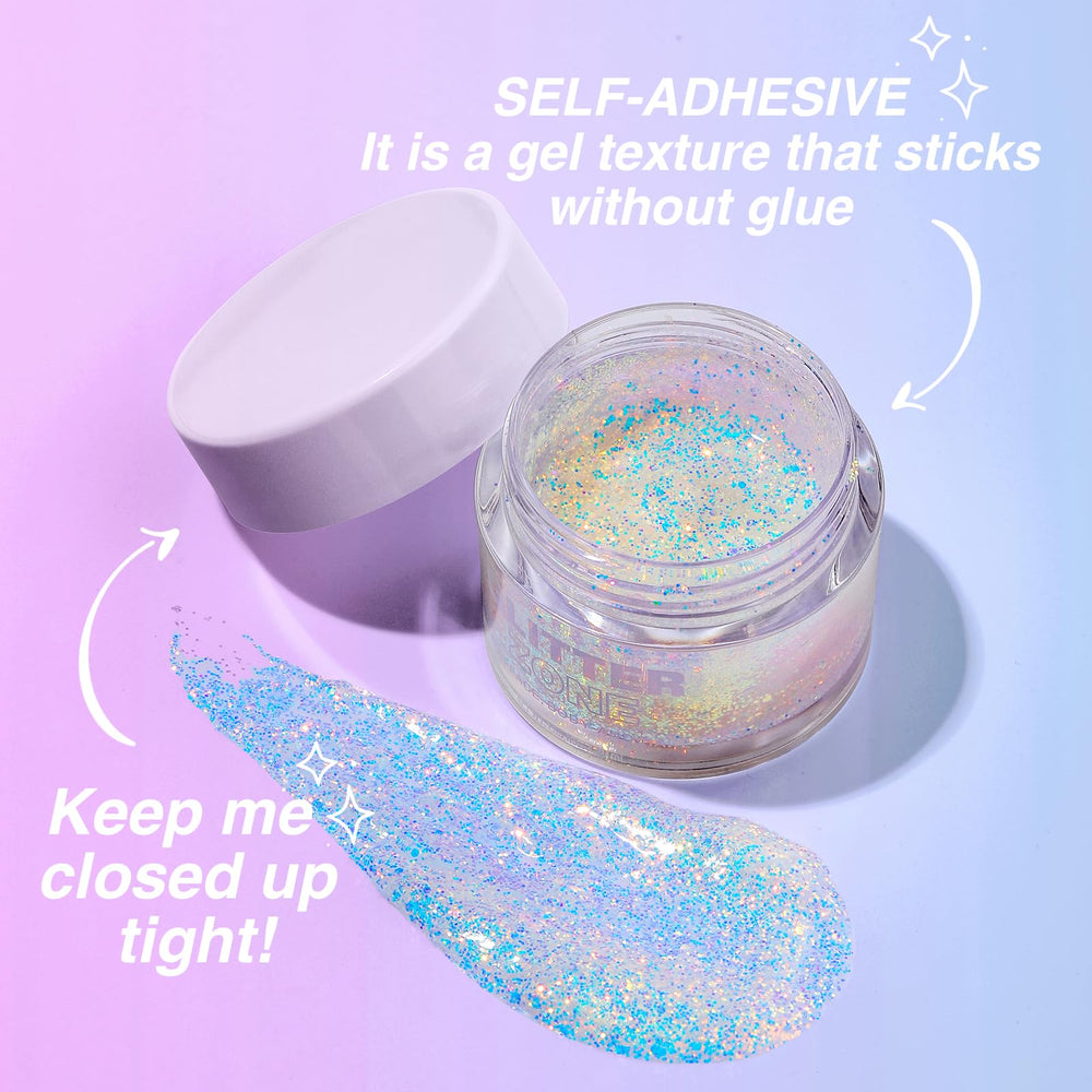 BestLand open jars revealing golden and pink glitter gel texture for easy application benefit