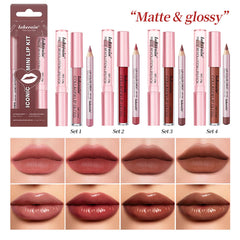 BestLand model wearing set showing bold red-brown lips for confidence