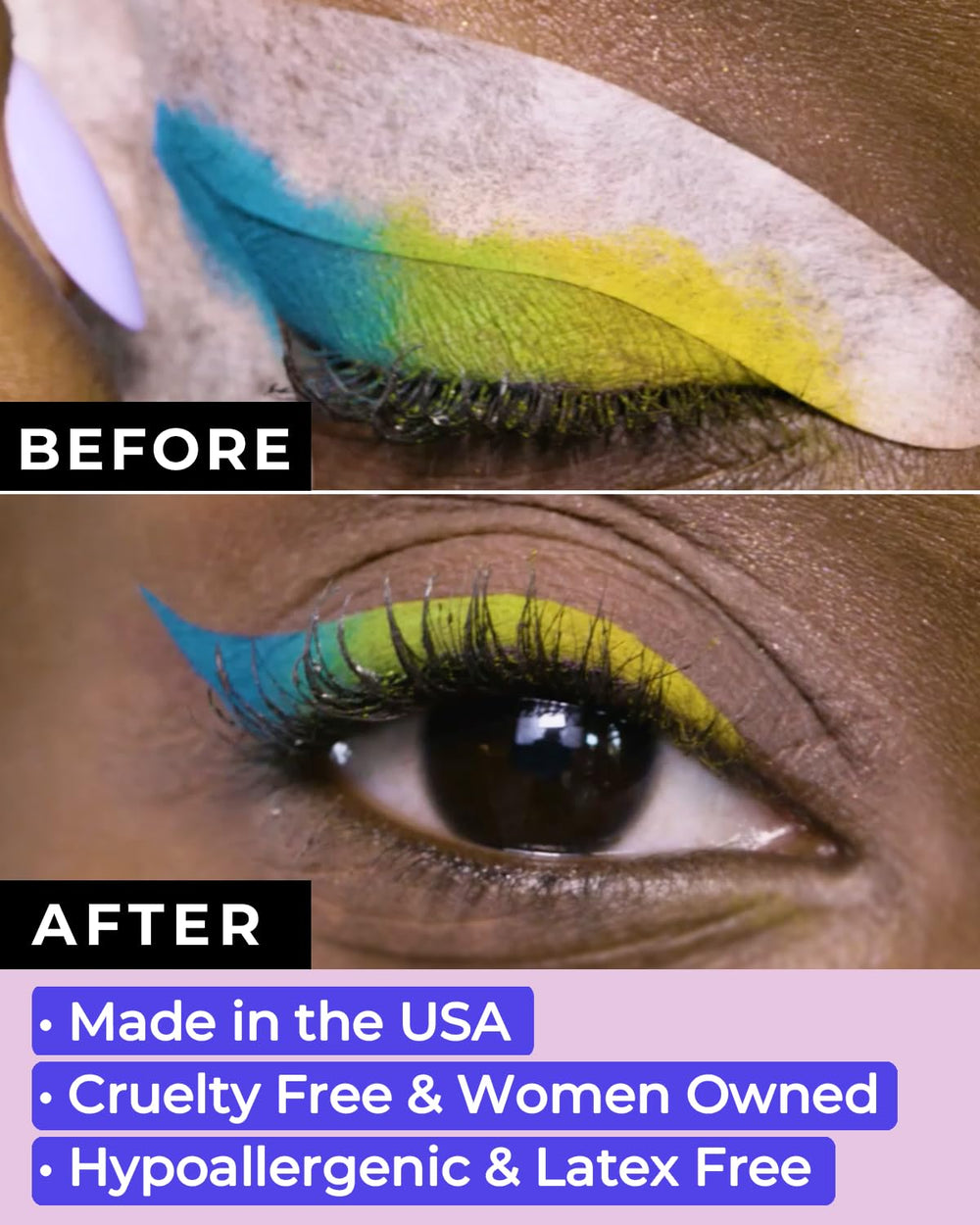 Beth Bender Beauty before and after wing comparison showing cleaner, sharper liner