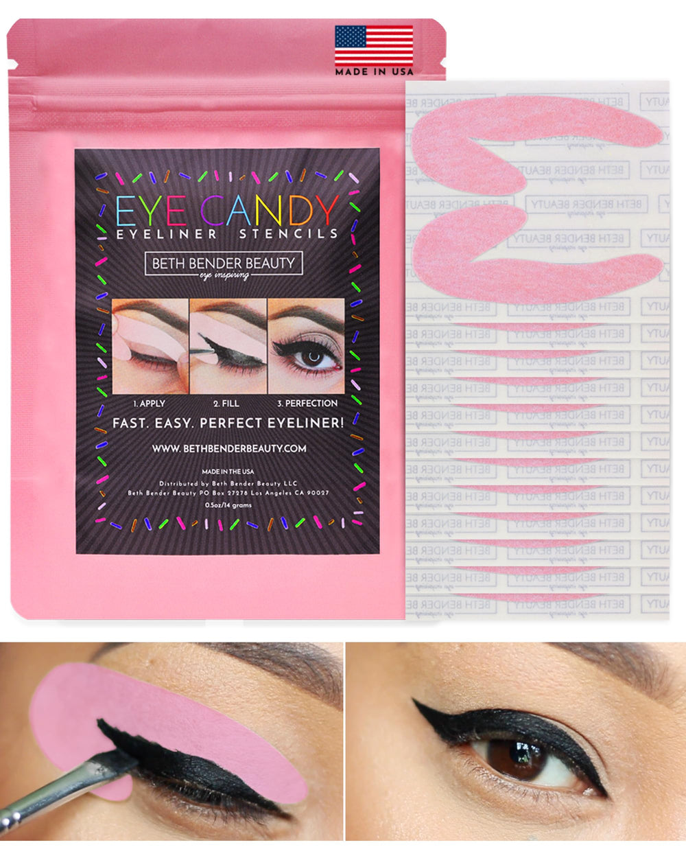 Beth Bender Beauty front packaging showing the stencil and branding for easy identification