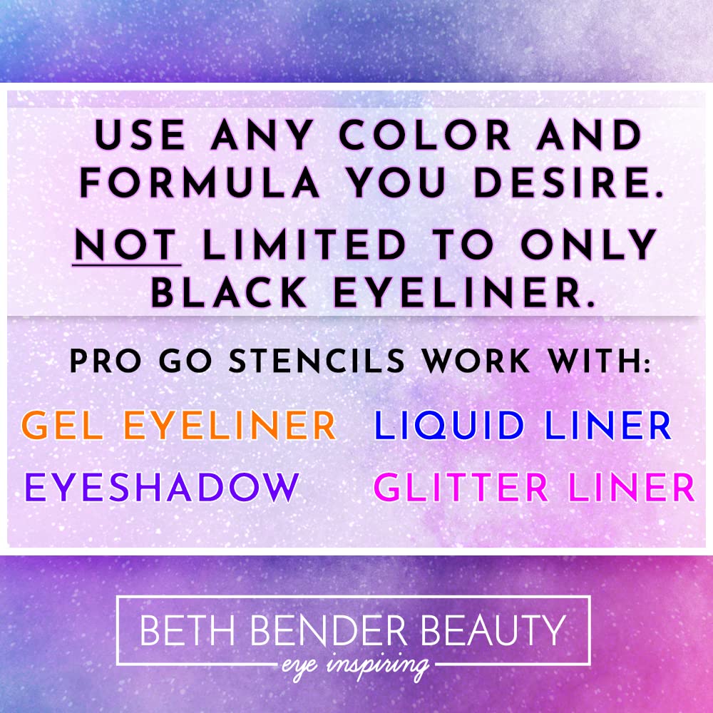 Beth Bender Beauty trimmed stencil demonstrating customized wing thickness