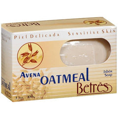 Betres oatmeal soap top view showing bar shape and clean edges for handling