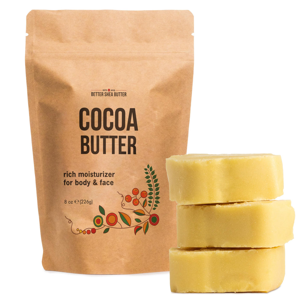 Better Shea Butter front packaging showing 8 oz block and benefits