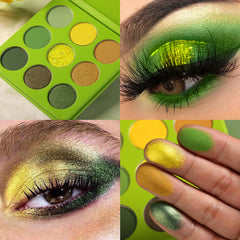 BEUSELF daytime eye look using matte greens and browns for natural enhancement benefits