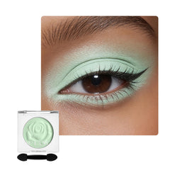 BEUSELF mint green eyeshadow front pan showing shade and clean edges benefits easy identification