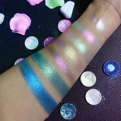 BEUSELF close-up eye look showcasing holographic shimmer and dramatic color payoff benefit